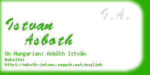 istvan asboth business card