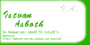 istvan asboth business card